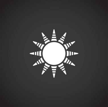 Grafik ve web tasarımı için arka planda güneşle ilgili simge. Web veya mobil uygulama için yaratıcı illüstrasyon konsepti sembolü.