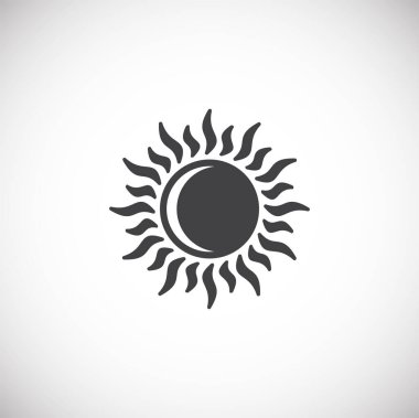 Grafik ve web tasarımı için arka planda güneşle ilgili simge. Web veya mobil uygulama için yaratıcı illüstrasyon konsepti sembolü.