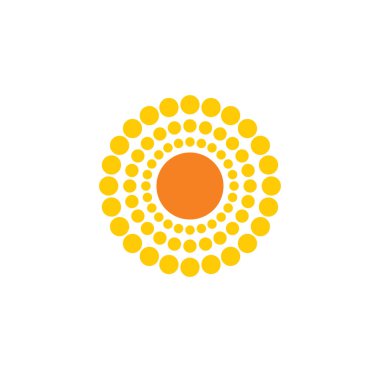 Grafik ve web tasarımı için arka planda güneşle ilgili simge. Web veya mobil uygulama için yaratıcı illüstrasyon konsepti sembolü.