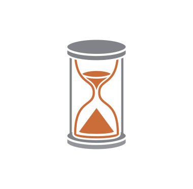 Grafik ve web tasarımı için arka planda kum saati ile ilgili simge. Web veya mobil uygulama için yaratıcı illüstrasyon konsepti sembolü.