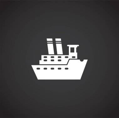 Grafik ve web tasarımı için arkaplanda gemiyle ilgili simge. Web veya mobil uygulama için yaratıcı illüstrasyon konsepti sembolü.