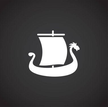 Grafik ve web tasarımı için arkaplanda gemiyle ilgili simge. Web veya mobil uygulama için yaratıcı illüstrasyon konsepti sembolü.