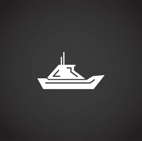 Schiffsbezogenes Symbol im Hintergrund für Grafik- und Webdesign. Kreatives Illustrationskonzept für Web oder mobile App. — Stockvektor
