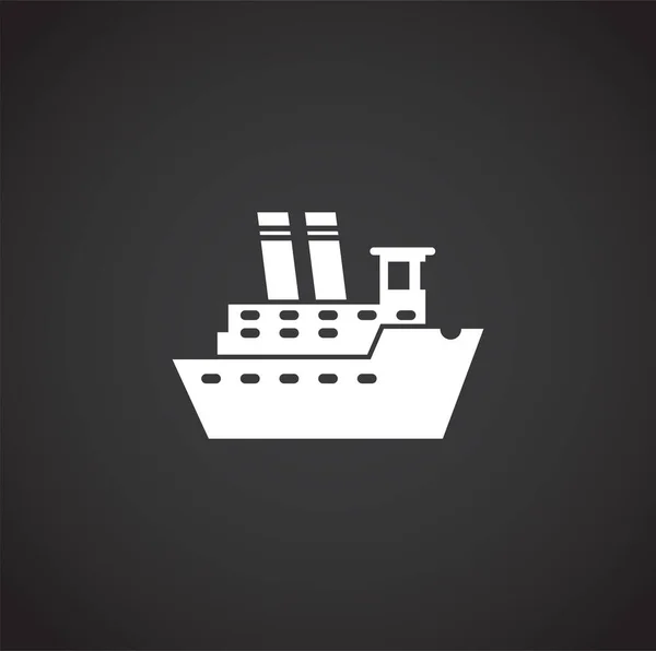 Schiffsbezogenes Symbol im Hintergrund für Grafik- und Webdesign. Kreatives Illustrationskonzept für Web oder mobile App. — Stockvektor