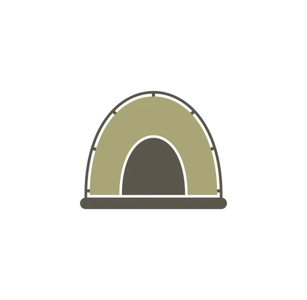 Icône liée à la tente sur fond pour la conception graphique et web. Symbole de concept d'illustration créative pour application web ou mobile . — Image vectorielle