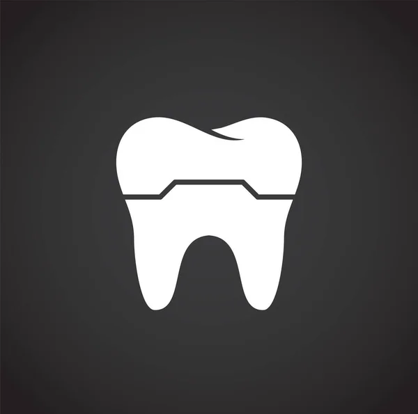 Icono relacionado con los dientes en el fondo para el diseño gráfico y web. Símbolo de concepto de ilustración creativa para web o aplicación móvil . — Vector de stock