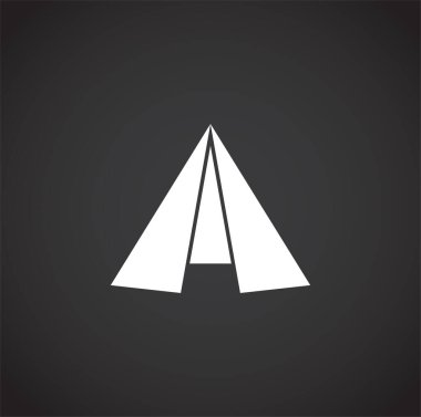 Grafik ve web tasarımı için arka planda çadırla ilgili simge. Web veya mobil uygulama için yaratıcı illüstrasyon konsepti sembolü.