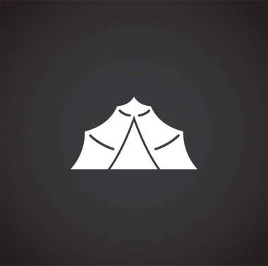 Grafik ve web tasarımı için arka planda çadırla ilgili simge. Web veya mobil uygulama için yaratıcı illüstrasyon konsepti sembolü.