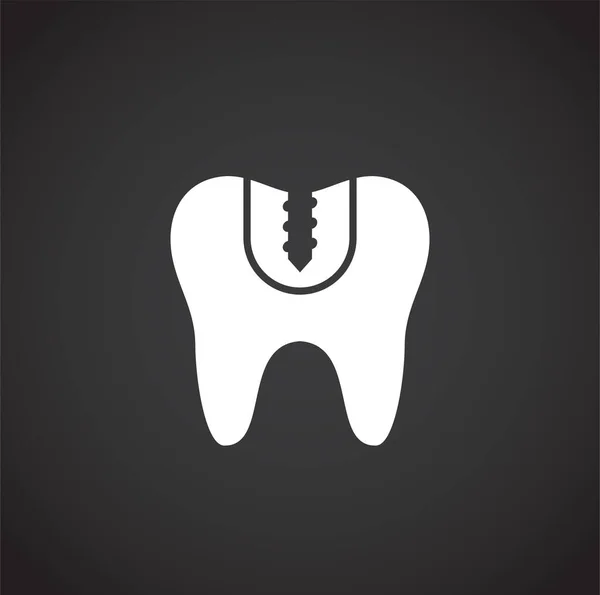 Icono relacionado con los dientes en el fondo para el diseño gráfico y web. Símbolo de concepto de ilustración creativa para web o aplicación móvil . — Vector de stock