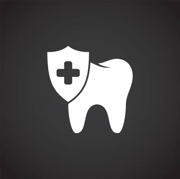 Icono relacionado con los dientes en el fondo para el diseño gráfico y web. Símbolo de concepto de ilustración creativa para web o aplicación móvil . — Vector de stock