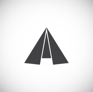 Grafik ve web tasarımı için arka planda çadırla ilgili simge. Web veya mobil uygulama için yaratıcı illüstrasyon konsepti sembolü.