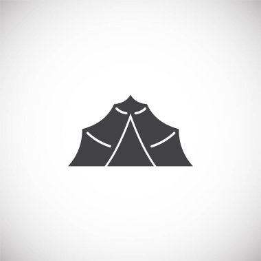 Grafik ve web tasarımı için arka planda çadırla ilgili simge. Web veya mobil uygulama için yaratıcı illüstrasyon konsepti sembolü.