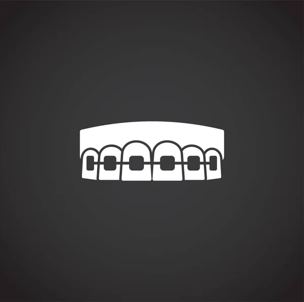 Ikona związana z zębami na tle grafiki i projektowania stron internetowych. Kreatywny symbol ilustracji dla aplikacji webowej lub mobilnej. — Wektor stockowy