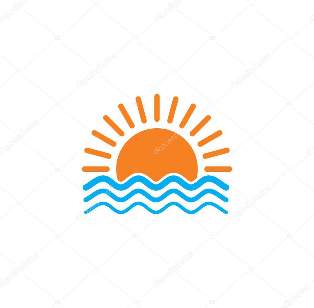 Sunset sunrise related icon on background for graphic and web design. Creative illustration concept symbol for web or mobile app.
