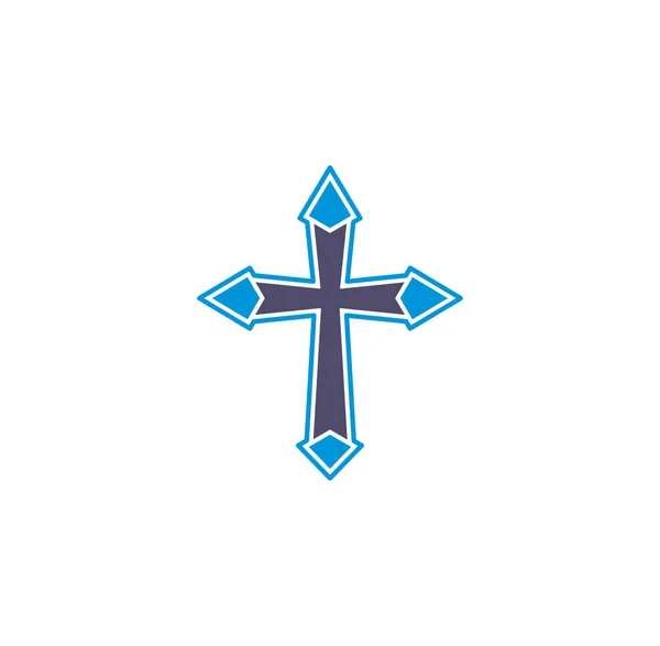 Krzyż ikony na tle grafiki i projektowania stron internetowych. Kreatywny symbol ilustracji dla aplikacji webowej lub mobilnej. — Wektor stockowy