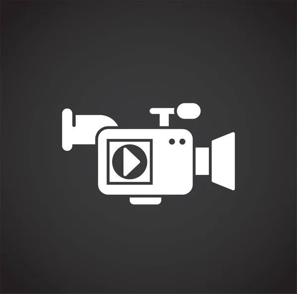 Videográfiával kapcsolatos ikon a háttérben grafikai és web design. Kreatív illusztráció koncepció szimbólum web vagy mobil alkalmazás. — Stock Vector