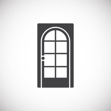 Grafik ve web tasarımı için arka plandaki kapı simgesi. Web veya mobil uygulama için yaratıcı illüstrasyon konsepti sembolü.