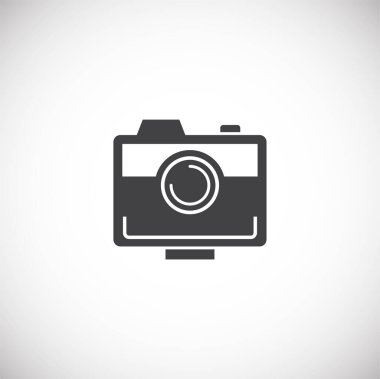 Grafik ve web tasarımı için arka planda fotoğrafla ilgili simge. Web veya mobil uygulama için yaratıcı illüstrasyon konsepti sembolü.