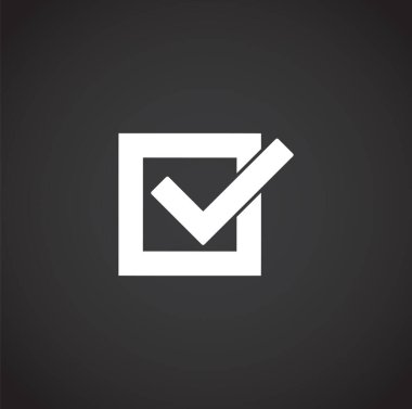 Grafik ve web tasarımı için arka plandaki kutucuk simgesini işaretleyin. Web veya mobil uygulama için yaratıcı illüstrasyon konsepti sembolü.