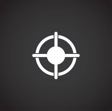 Grafik ve web tasarımı için arka planda ilgili simgeyi hedef al. Web veya mobil uygulama için yaratıcı illüstrasyon konsepti sembolü.