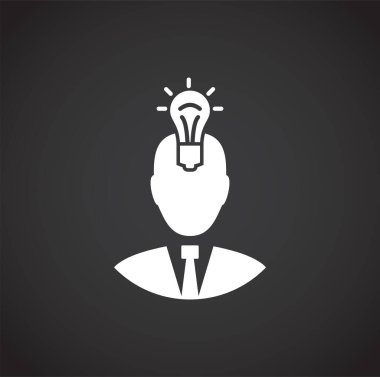 Grafik ve web tasarımı için arka planda yaratıcılık ve ilhamla ilgili ikon. Web veya mobil uygulama için yaratıcı illüstrasyon konsepti sembolü.