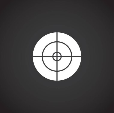 Grafik ve web tasarımı için arka planda ilgili simgeyi hedef al. Web veya mobil uygulama için yaratıcı illüstrasyon konsepti sembolü.