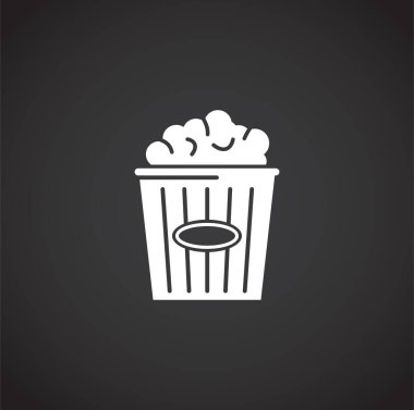 Grafik ve web tasarımı için arka planda sinemayla ilgili simge. Web veya mobil uygulama için yaratıcı illüstrasyon konsepti sembolü.