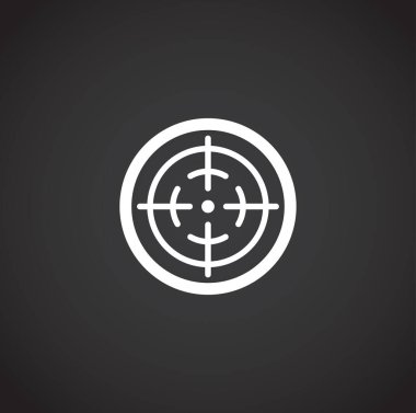 Grafik ve web tasarımı için arka planda ilgili simgeyi hedef al. Web veya mobil uygulama için yaratıcı illüstrasyon konsepti sembolü.