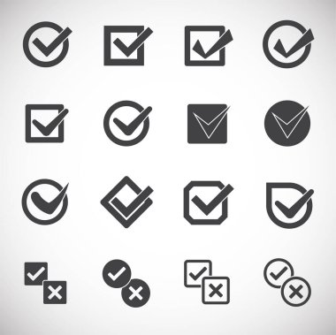 Grafik ve web tasarımı için arkaplandaki kutucuk simgesini işaretleyin. Web veya mobil uygulama için yaratıcı illüstrasyon konsepti sembolü.