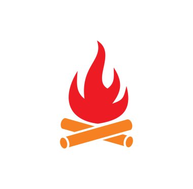 Grafik ve web tasarımı için arka planda ateşle ilgili simge. Web veya mobil uygulama için yaratıcı illüstrasyon konsepti sembolü.