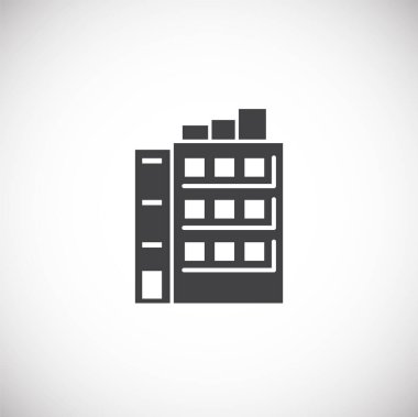 Grafik ve web tasarımı için arka planda emlak ile ilgili simge. Web veya mobil uygulama için yaratıcı illüstrasyon konsepti sembolü.