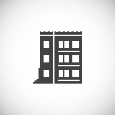 Grafik ve web tasarımı için arka planda emlak ile ilgili simge. Web veya mobil uygulama için yaratıcı illüstrasyon konsepti sembolü.