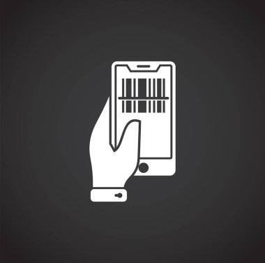 Grafik ve web tasarımı için arkaplanda barkodla ilgili simge. Web veya mobil uygulama için yaratıcı illüstrasyon konsepti sembolü.