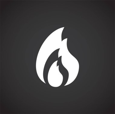 Grafik ve web tasarımı için arka planda ateşle ilgili simge. Web veya mobil uygulama için yaratıcı illüstrasyon konsepti sembolü.