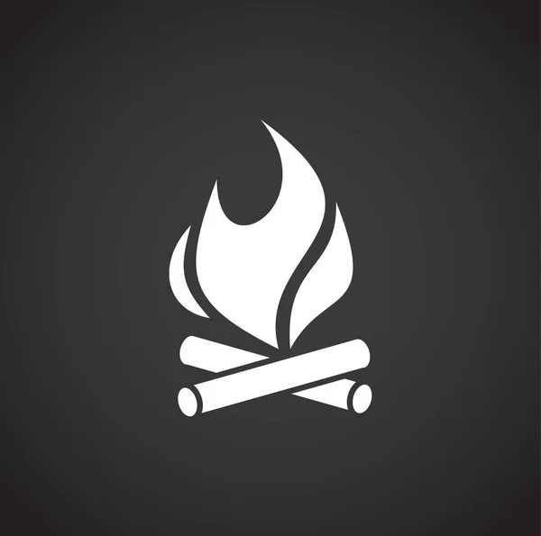 Feuer bezogene Symbole im Hintergrund für Grafik- und Webdesign. Kreatives Illustrationskonzept für Web oder mobile App. — Stockvektor