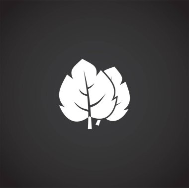 Grafik ve web tasarımı için arka planda yaprak ile ilgili simge. Web veya mobil uygulama için yaratıcı illüstrasyon konsepti sembolü.