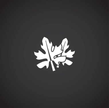 Grafik ve web tasarımı için arka planda yaprak ile ilgili simge. Web veya mobil uygulama için yaratıcı illüstrasyon konsepti sembolü.