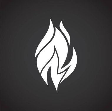 Grafik ve web tasarımı için arka planda ateşle ilgili simge. Web veya mobil uygulama için yaratıcı illüstrasyon konsepti sembolü.