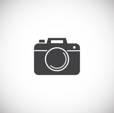 Grafik ve web tasarımı için arka planda fotoğrafla ilgili simge. Web veya mobil uygulama için yaratıcı illüstrasyon konsepti sembolü.