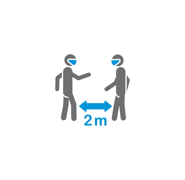 Icône liée à la distance sociale sur fond pour la conception graphique et web. Symbole de concept d'illustration créative pour application web ou mobile . — Image vectorielle