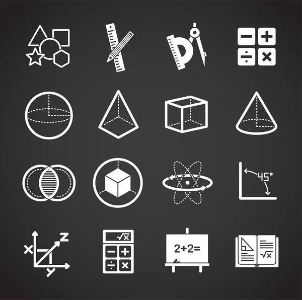 Iconos relacionados con la geometría establecidos en el fondo para el diseño gráfico y web. Símbolo de concepto de ilustración creativa para web o aplicación móvil . — Archivo Imágenes Vectoriales