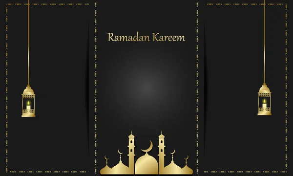 Lanternas Tradicionais Cartão Saudação Ramadan Kareem Ilustração Vetorial Para Cartões — Vetor de Stock