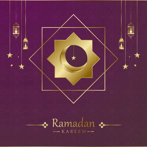 Ramadhan Kareem Grußkarten Hintergrund Des Islamischen Kunststils Mit Grenzrahmen Ramadhan — Stockvektor