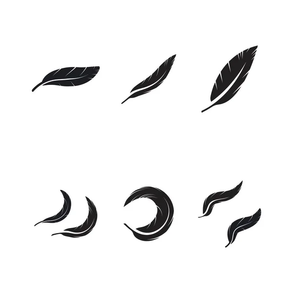 Feather logo vector template — Stock Vector