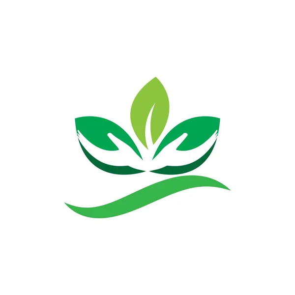 Logo foglia verde — Vettoriale Stock