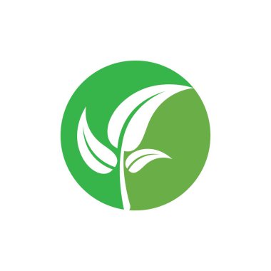 Yeşil yaprak logosu ekoloji doğa element vektör simgesi