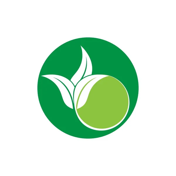 Gröna Blad Logotyp Ekologi Natur Element Vektor Ikon — Stock vektor
