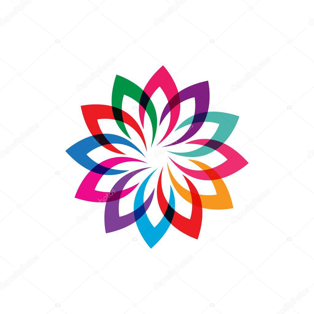 Flower logo vector template style