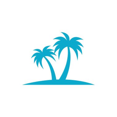 Palmiye ağacı logo şablonu vektör çizimi