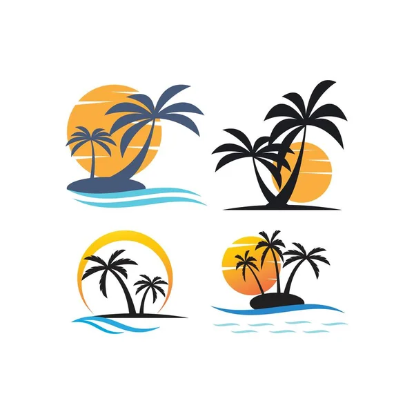 Palme Sommer Logo Vorlage Vektor Illustration — Stockvektor